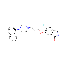 O=C1NCc2cc(F)c(OCCCN3CCN(c4cccc5ccccc45)CC3)cc21 ZINC000064548488