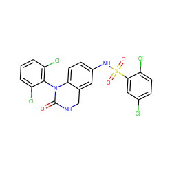 O=C1NCc2cc(NS(=O)(=O)c3cc(Cl)ccc3Cl)ccc2N1c1c(Cl)cccc1Cl ZINC000027187715