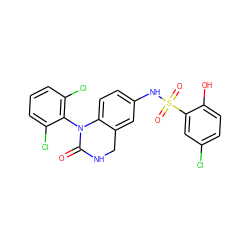 O=C1NCc2cc(NS(=O)(=O)c3cc(Cl)ccc3O)ccc2N1c1c(Cl)cccc1Cl ZINC000013588792