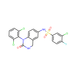 O=C1NCc2cc(NS(=O)(=O)c3ccc(F)c(Cl)c3)ccc2N1c1c(Cl)cccc1Cl ZINC000013588794