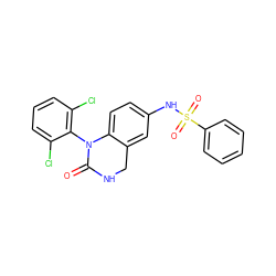 O=C1NCc2cc(NS(=O)(=O)c3ccccc3)ccc2N1c1c(Cl)cccc1Cl ZINC000013588789