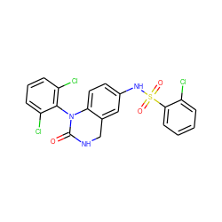 O=C1NCc2cc(NS(=O)(=O)c3ccccc3Cl)ccc2N1c1c(Cl)cccc1Cl ZINC000013588791