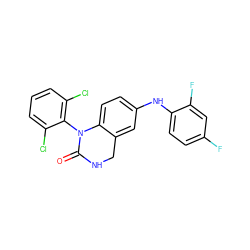 O=C1NCc2cc(Nc3ccc(F)cc3F)ccc2N1c1c(Cl)cccc1Cl ZINC000013588788