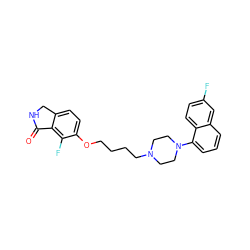 O=C1NCc2ccc(OCCCCN3CCN(c4cccc5cc(F)ccc45)CC3)c(F)c21 ZINC000064548487