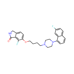 O=C1NCc2ccc(OCCCCN3CCN(c4cccc5ccc(F)cc45)CC3)c(F)c21 ZINC000064548531