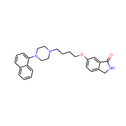 O=C1NCc2ccc(OCCCCN3CCN(c4cccc5ccccc45)CC3)cc21 ZINC000043194095