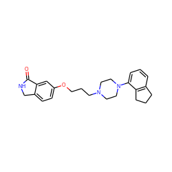 O=C1NCc2ccc(OCCCN3CCN(c4cccc5c4CCC5)CC3)cc21 ZINC000064539740