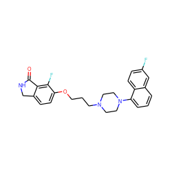 O=C1NCc2ccc(OCCCN3CCN(c4cccc5cc(F)ccc45)CC3)c(F)c21 ZINC000064548532