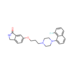 O=C1NCc2ccc(OCCCN3CCN(c4cccc5cccc(F)c45)CC3)cc21 ZINC000043194092