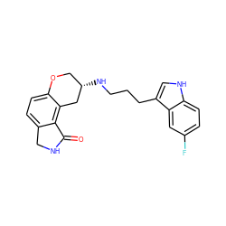 O=C1NCc2ccc3c(c21)C[C@@H](NCCCc1c[nH]c2ccc(F)cc12)CO3 ZINC000035067187