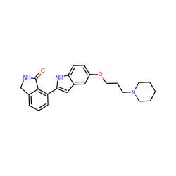 O=C1NCc2cccc(-c3cc4cc(OCCCN5CCCCC5)ccc4[nH]3)c21 ZINC000040938778