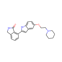 O=C1NCc2cccc(-c3cc4cc(OCCN5CCCCC5)ccc4[nH]3)c21 ZINC000040939683