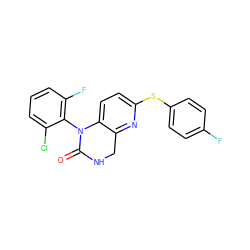 O=C1NCc2nc(Sc3ccc(F)cc3)ccc2N1c1c(F)cccc1Cl ZINC000027315175