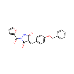 O=C1NN(C(=O)c2ccco2)C(=O)/C1=C/c1ccc(OCc2ccccc2)cc1 ZINC000040420846