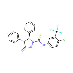 O=C1NN(C(=S)Nc2ccc(Cl)c(C(F)(F)F)c2)[C@H](c2ccccc2)[C@H]1c1ccccc1 ZINC000003800097