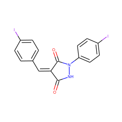 O=C1NN(c2ccc(I)cc2)C(=O)/C1=C\c1ccc(I)cc1 ZINC000037858291