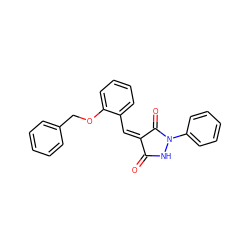 O=C1NN(c2ccccc2)C(=O)/C1=C\c1ccccc1OCc1ccccc1 ZINC000012376560