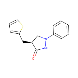 O=C1NN(c2ccccc2)C[C@@H]1Cc1cccs1 ZINC000013821616