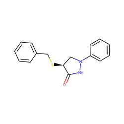 O=C1NN(c2ccccc2)C[C@@H]1SCc1ccccc1 ZINC000013821625