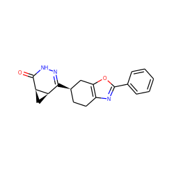 O=C1NN=C([C@@H]2CCc3nc(-c4ccccc4)oc3C2)[C@H]2C[C@@H]12 ZINC000139596982