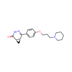 O=C1NN=C(c2ccc(OCCCN3CCCCC3)cc2)[C@H]2C[C@@H]12 ZINC000299863889