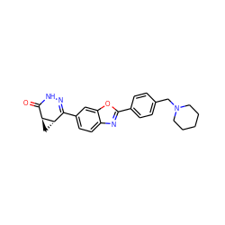 O=C1NN=C(c2ccc3nc(-c4ccc(CN5CCCCC5)cc4)oc3c2)[C@@H]2C[C@@H]12 ZINC000168971686