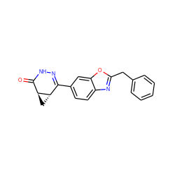 O=C1NN=C(c2ccc3nc(Cc4ccccc4)oc3c2)[C@@H]2C[C@@H]12 ZINC000168858763