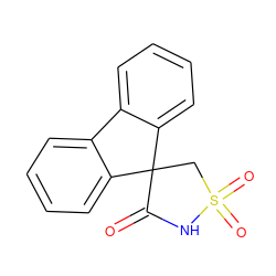 O=C1NS(=O)(=O)CC12c1ccccc1-c1ccccc12 ZINC000013446530