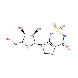 O=C1NS(=O)(=O)Nc2c1ncn2[C@@H]1O[C@H](CO)[C@@H](O)[C@H]1O ZINC000014979157