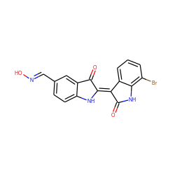 O=C1Nc2c(Br)cccc2/C1=C1/Nc2ccc(/C=N/O)cc2C1=O ZINC000101658918