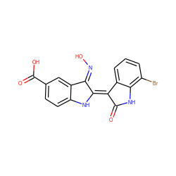 O=C1Nc2c(Br)cccc2/C1=C1/Nc2ccc(C(=O)O)cc2/C1=N\O ZINC000101658932