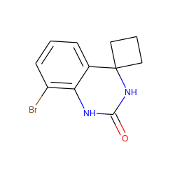 O=C1Nc2c(Br)cccc2C2(CCC2)N1 ZINC000028375887