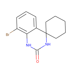 O=C1Nc2c(Br)cccc2C2(CCCCC2)N1 ZINC000028375549