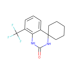 O=C1Nc2c(C(F)(F)F)cccc2C2(CCCCC2)N1 ZINC000028380760