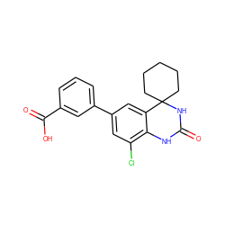 O=C1Nc2c(Cl)cc(-c3cccc(C(=O)O)c3)cc2C2(CCCCC2)N1 ZINC000028361349