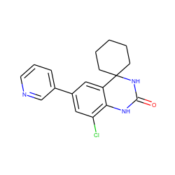 O=C1Nc2c(Cl)cc(-c3cccnc3)cc2C2(CCCCC2)N1 ZINC000028372100