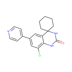 O=C1Nc2c(Cl)cc(-c3ccncc3)cc2C2(CCCCC2)N1 ZINC000028370689