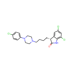 O=C1Nc2c(Cl)cc(Cl)cc2[C@H]1CCCCN1CCN(c2ccc(Cl)cc2)CC1 ZINC000072124351