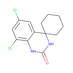 O=C1Nc2c(Cl)cc(Cl)cc2C2(CCCCC2)N1 ZINC000028378470