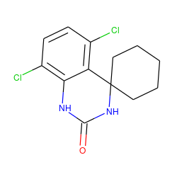 O=C1Nc2c(Cl)ccc(Cl)c2C2(CCCCC2)N1 ZINC000001491097