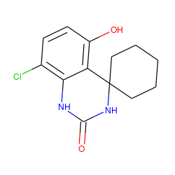 O=C1Nc2c(Cl)ccc(O)c2C2(CCCCC2)N1 ZINC000028380202