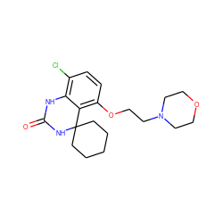 O=C1Nc2c(Cl)ccc(OCCN3CCOCC3)c2C2(CCCCC2)N1 ZINC000028378739