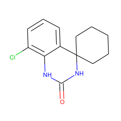 O=C1Nc2c(Cl)cccc2C2(CCCCC2)N1 ZINC000028377067