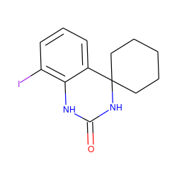 O=C1Nc2c(I)cccc2C2(CCCCC2)N1 ZINC000028385216