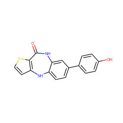 O=C1Nc2cc(-c3ccc(O)cc3)ccc2Nc2ccsc21 ZINC000042924137