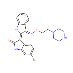 O=C1Nc2cc(Br)ccc2/C1=C1/Nc2ccccc2/C1=N\OCCN1CCNCC1 ZINC000040956135