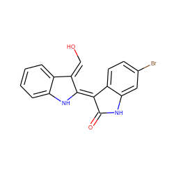 O=C1Nc2cc(Br)ccc2/C1=c1/[nH]c2ccccc2/c1=C\O ZINC000103240839