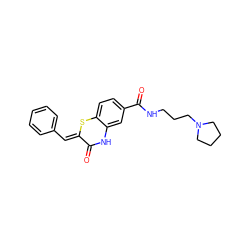 O=C1Nc2cc(C(=O)NCCCN3CCCC3)ccc2S/C1=C\c1ccccc1 ZINC000003063925