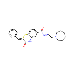 O=C1Nc2cc(C(=O)NCCN3CCCCCC3)ccc2S/C1=C\c1ccccc1 ZINC000003064033