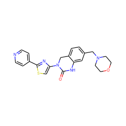 O=C1Nc2cc(CN3CCOCC3)ccc2CN1c1csc(-c2ccncc2)n1 ZINC000014974693